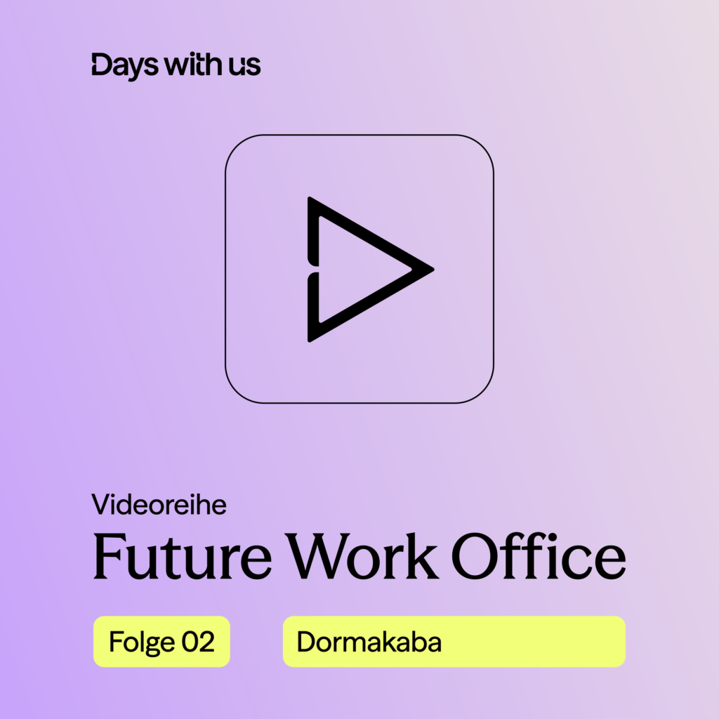 Grafisches Rechteck mit eine Play-Zeichen und dem Schriftzug Future Work Office Folge 02.
