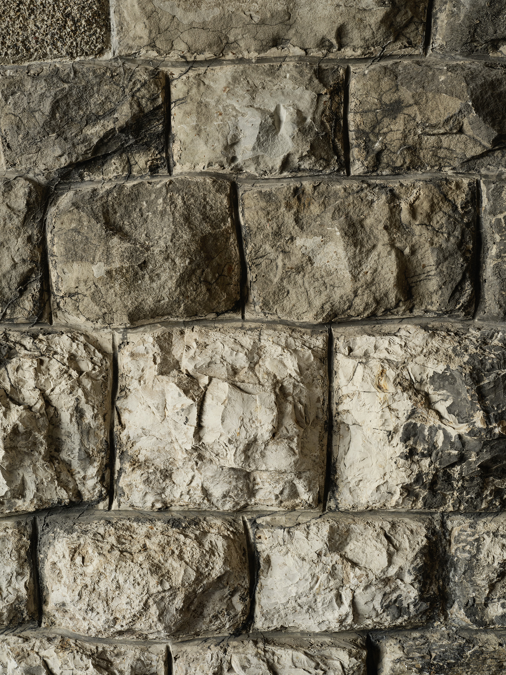 Steinmauer in Nahaufname