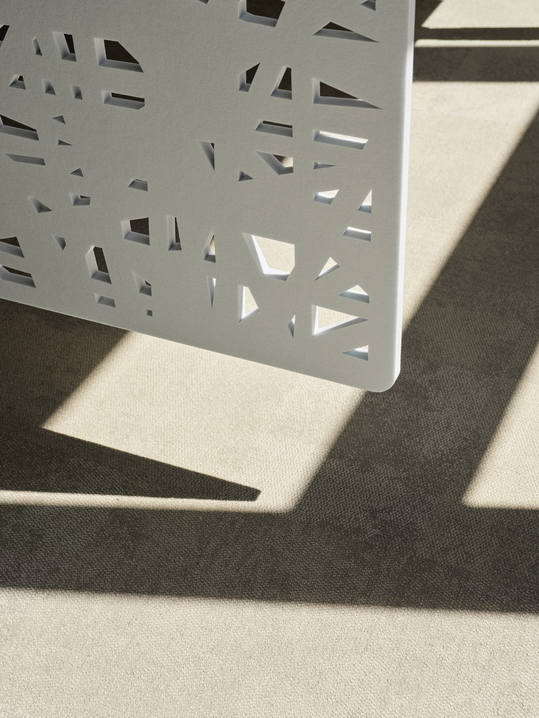 Detailaufnahme Raumtrenner mit Schatten.